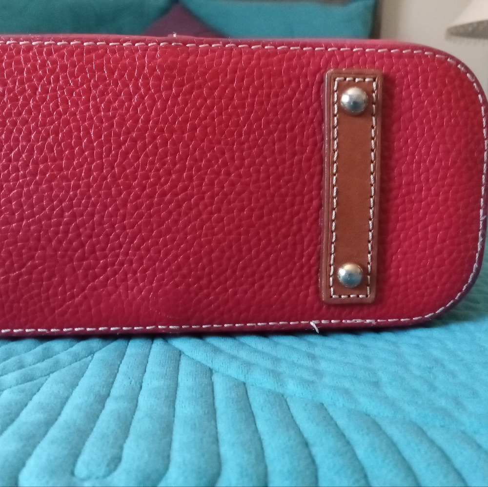 Dooney & Bourke | Lexington Red Pebble Grain Leather Tote Purse Handbag - Picture 10 of 16